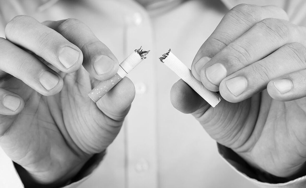 Rejection of smoking with prostatitis
